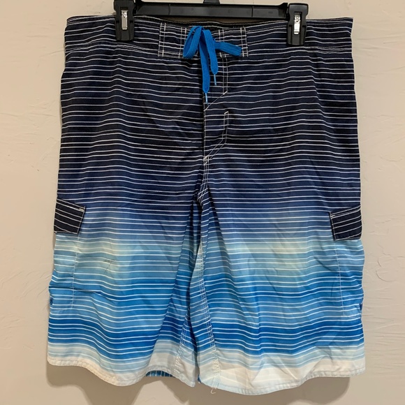 Hang Ten Other - Striped Swim Trunks, Size Large